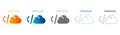 Cloud Computing Code Tag Icons Set Flat Design Vector Illustration Royalty Free Stock Photo