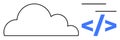 Cloud Computing and Coding Simplified with Minimal Design Royalty Free Stock Photo