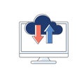 Cloud computing color icon. Internet data storage. File sharing Royalty Free Stock Photo