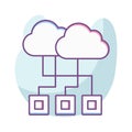 Cloud computing Color Vector icon which can easily modify or edit