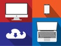 Cloud computing with computer and smart phone flat design modern Royalty Free Stock Photo