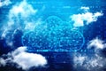 Cloud Computing Concept background, Digital Abstract Background, Cloud internet technology background Royalty Free Stock Photo