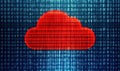 Cloud computing concept with binary code background, digital data representation Royalty Free Stock Photo