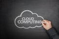 Cloud computing concept on Blackboard Royalty Free Stock Photo