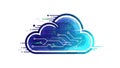 A cloud computing concept with circuit board and binary code illustration Royalty Free Stock Photo