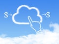 Cloud Computing Concept.click finger Make money cloud shape