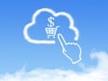 Cloud Computing Concept.Click shopping cart cloud shape