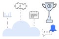 Cloud Computing Concept with Analytics, Collaboration, and Achievement Elements Royalty Free Stock Photo