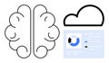 Brain and Cloud Integration with Data Analytics Concept for AI and Cloud Computing Royalty Free Stock Photo