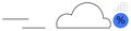 Cloud Computing Concept with Percentage Icon and Data Symbol for Financial Analytics Royalty Free Stock Photo