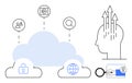 Cloud Computing and Data Security Concept with Technology and Innovation Symbols Royalty Free Stock Photo