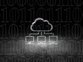 Cloud computing concept: Cloud Network in grunge Royalty Free Stock Photo