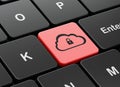 Cloud computing concept: Cloud With Padlock on computer keyboard background Royalty Free Stock Photo