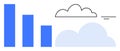 Cloud Computing and Data Visualization Graphic with Bar Chart and Minimalist Design Royalty Free Stock Photo