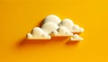 Cloud computing concept, clouds on yellow color sky Royalty Free Stock Photo