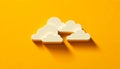Cloud computing concept, clouds on yellow color sky Royalty Free Stock Photo