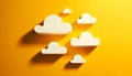 Cloud computing concept, clouds on yellow color sky Royalty Free Stock Photo