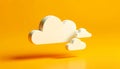 Cloud computing concept, clouds on yellow color sky Royalty Free Stock Photo