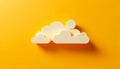 Cloud computing concept, clouds on yellow color sky Royalty Free Stock Photo