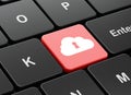 Cloud computing concept: Cloud With Keyhole on computer keyboard background Royalty Free Stock Photo