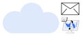 Cloud Computing Concept with Data Analysis and Email Communication Royalty Free Stock Photo