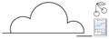 Cloud Computing Concept with Data Analytics Chart and Cherry Icon on Minimalist Background Royalty Free Stock Photo