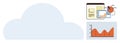 Cloud Computing Concept with Data Analytics and Charts in a Digital Environment Royalty Free Stock Photo