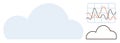 Cloud computing concept with data analytics graph and cloud outline in minimalist style Royalty Free Stock Photo