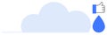 Cloud computing concept with data droplet and thumbs-up symbol for digital approval Royalty Free Stock Photo