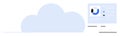 Cloud Computing Concept with Data Interface Display and Cloud Storage Illustration Royalty Free Stock Photo