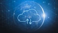 Cloud computing concept. Data cloud storage network . Communication technology for internet business. Elements of this image Royalty Free Stock Photo