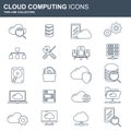 Cloud computing concept. Data storage network technology. Multimedia content, web sites hosting.