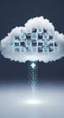 Cloud Computing Concept with Data Upload and Download Royalty Free Stock Photo