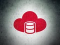 Cloud computing concept: Database With Cloud on Digital Data Paper background Royalty Free Stock Photo