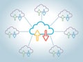 Cloud computing concept, database connection