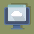 Cloud computing concept on desktop. Online data storage illustration. Vector illustration. EPS 10.