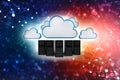 Cloud Computing Concept in digital background. 3d render