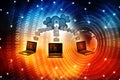 Cloud Computing Concept in digital background 3d rendering Royalty Free Stock Photo