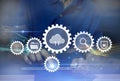 Cloud computing concept, digital network data connection technology Royalty Free Stock Photo