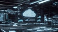 Cloud computing concept displaying data and network analytics Royalty Free Stock Photo