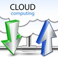 Cloud computing concept download and upload. Vector illustration Royalty Free Stock Photo