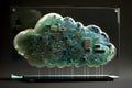 Cloud computing concept. Electronic components circuit board in shape of cloud. Cloud storage Royalty Free Stock Photo