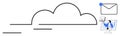 Cloud Computing Concept with Email and Data Analysis Visuals Illustration Royalty Free Stock Photo