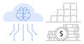 Cloud Computing with Artificial Intelligence, Financial Growth, and Puzzle Solution for Business Success Royalty Free Stock Photo