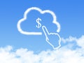 Cloud Computing Concept.finger click dollar cloud shape