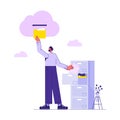 Cloud computing concept in flat style, vector illustration