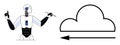 AI Robot Interacting with Cloud Computing Symbol for Technology and Data Storage Concepts Royalty Free Stock Photo