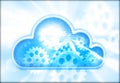 cloud computing concept on futuristic technology background Royalty Free Stock Photo
