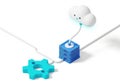 Cloud computing concept with gear Royalty Free Stock Photo