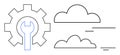 Cloud Computing Concept with Gear and Wrench Icon for Maintenance and Optimization Royalty Free Stock Photo